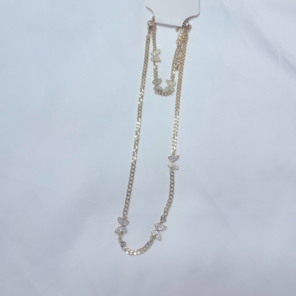 Gold tone Butterfly Necklace and bracelet